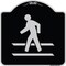 Signmission Designer Series-Pedestrian Crossing, Black & Silver Heavy-Gauge Aluminum, 18" x 18", BS-1818-9796 A-DES-BS-1818-9796 - alternate 1